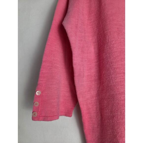 J.Jill Medium Pink 100% Linen Top Women's 3/4‎ sleeves - Picture 5 of 7